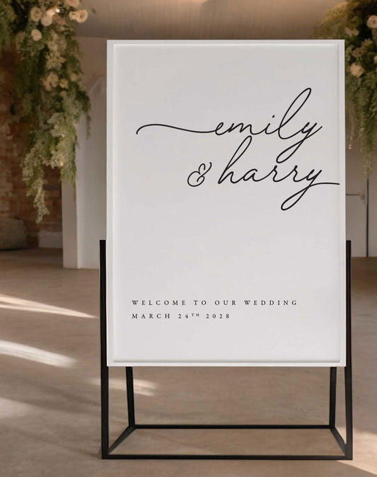 Emily | Contemporary Welcome Sign - Ivy and Gold Wedding Stationery -  