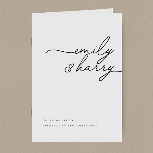 Emily Order Of Service  Ivy and Gold Wedding Stationery   