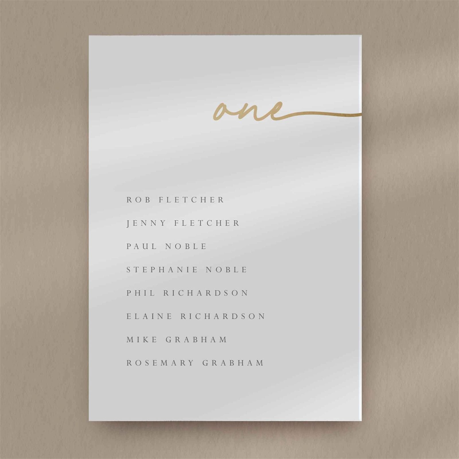 Emily Seating Plan Card  Ivy and Gold Wedding Stationery   