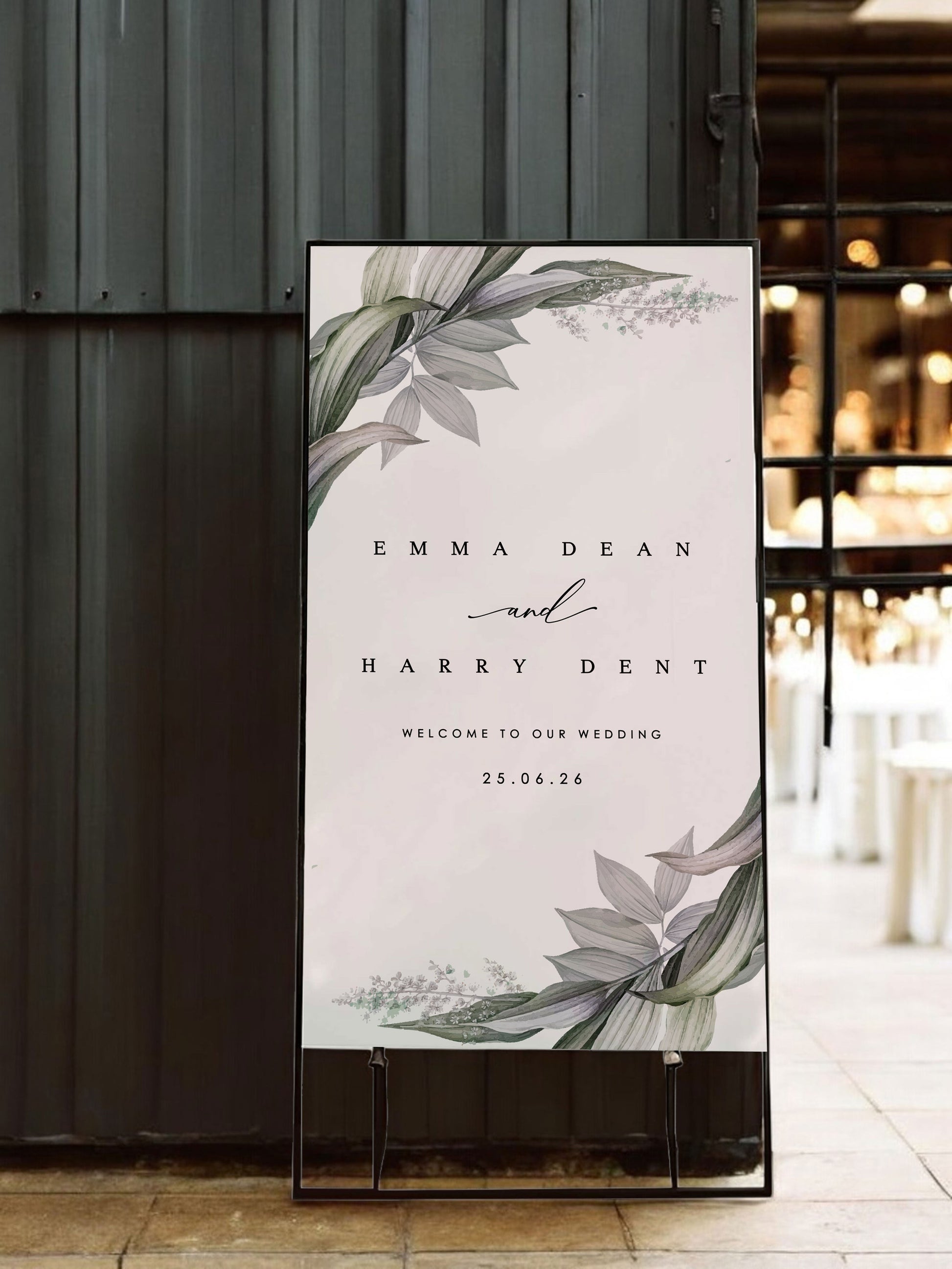 Emma | Green Welcome Sign - Ivy and Gold Wedding Stationery