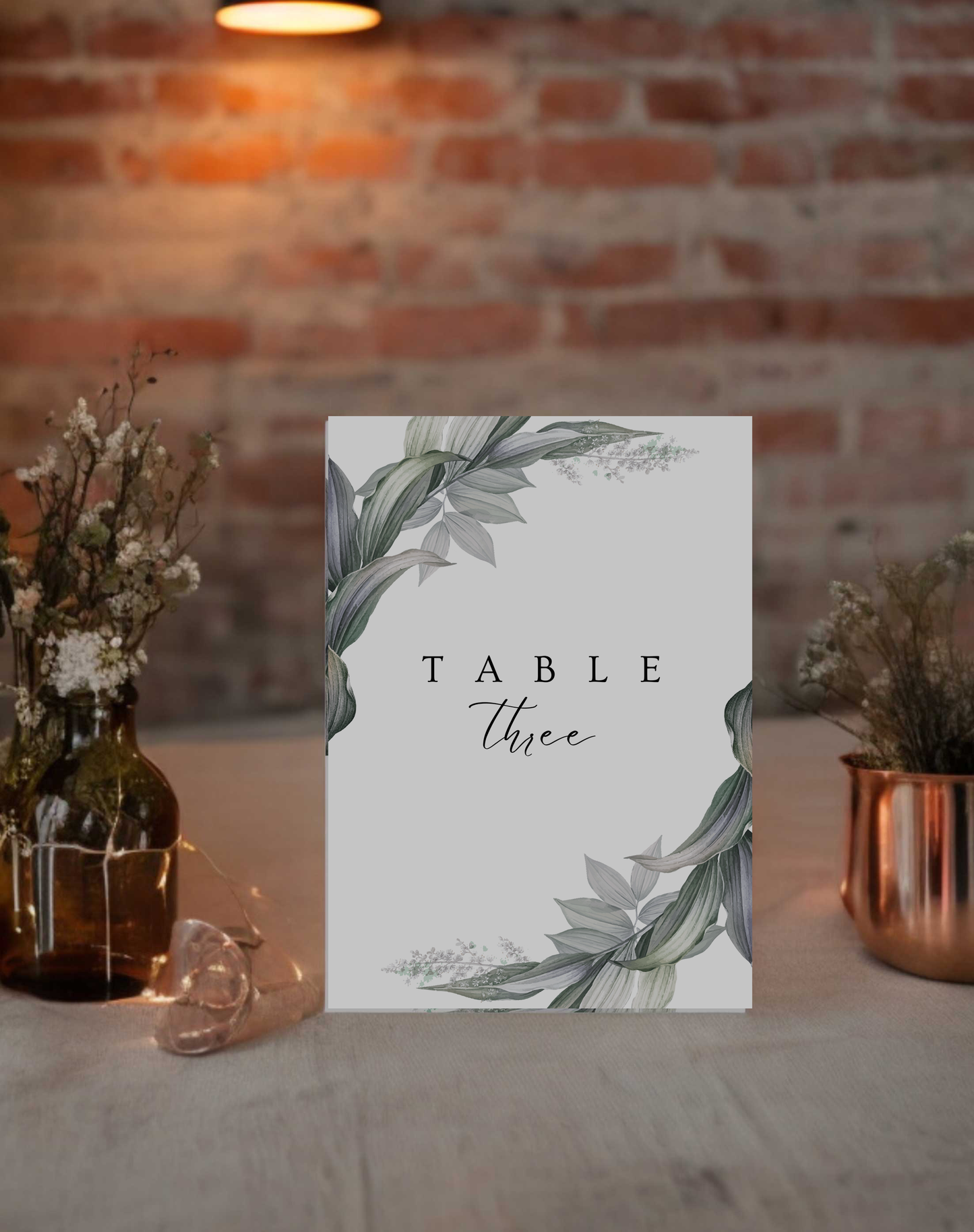 Emma | Greenery Table Number