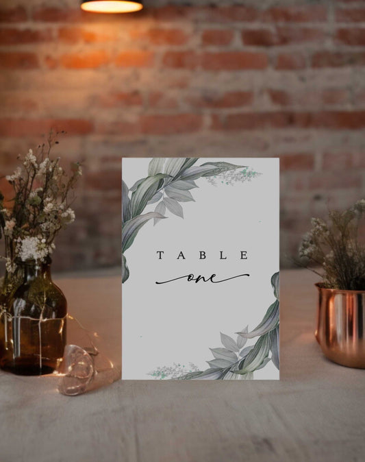 Emma | Greenery Table Number - Ivy and Gold Wedding Stationery