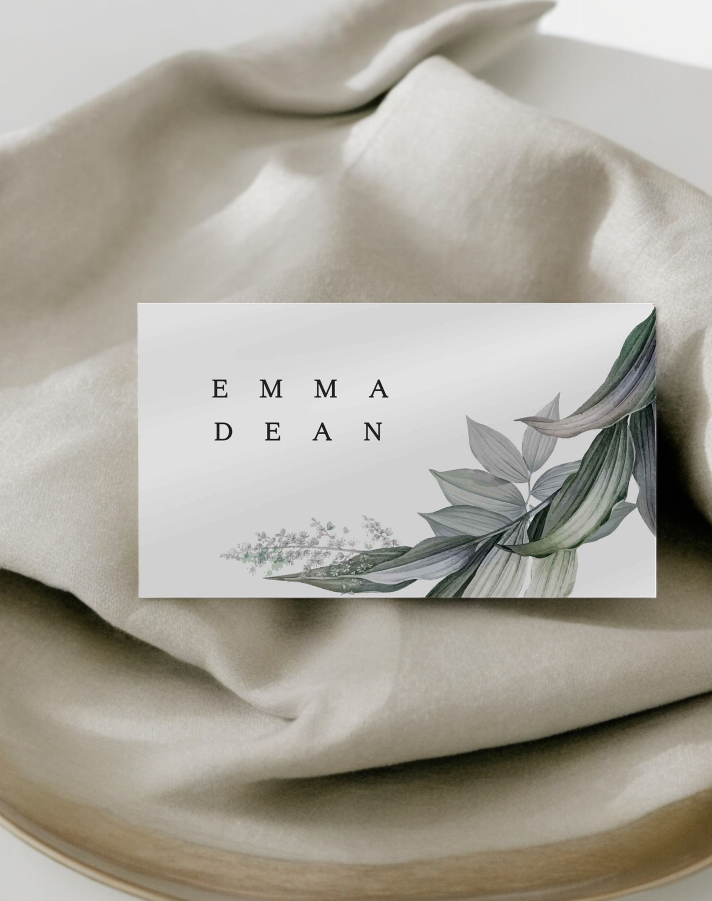 Emma Greenery Place Cards - Ivy and Gold Wedding Stationery -  