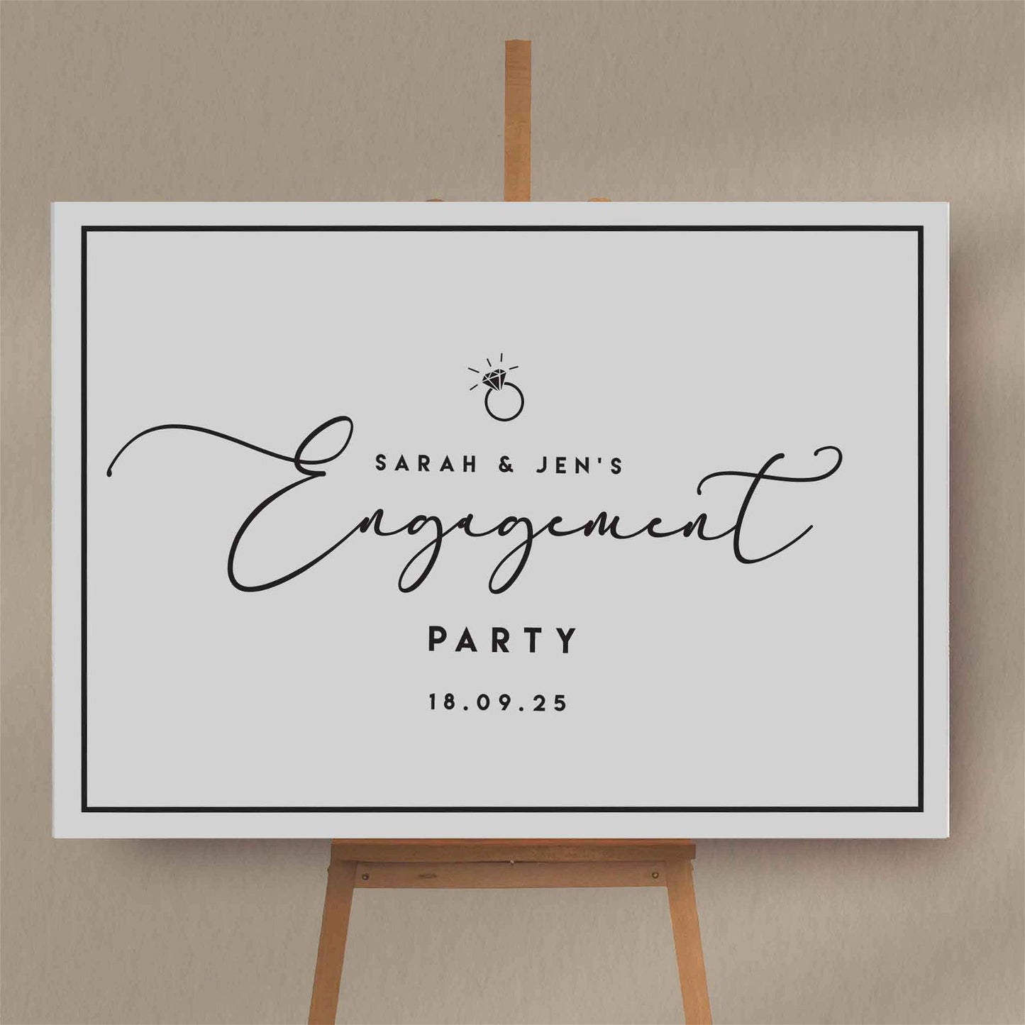 Engagement Party Sign  Ivy and Gold Wedding Stationery   