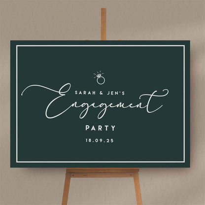 Engagement Party Sign  Ivy and Gold Wedding Stationery   