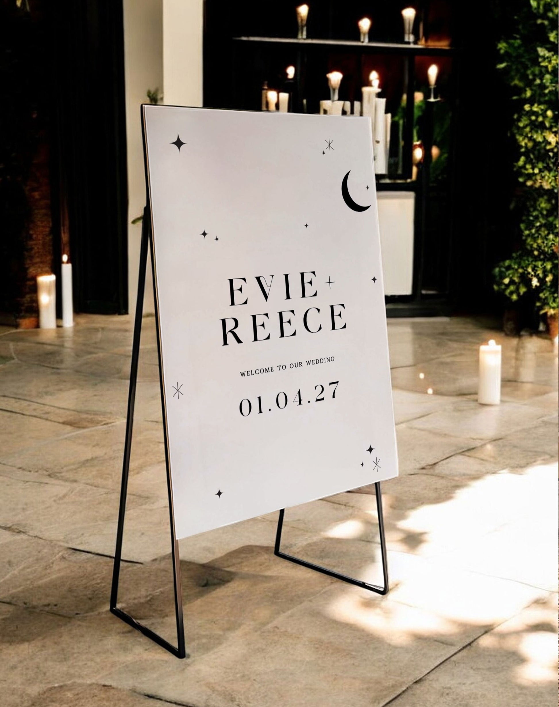 Evie | Starry Night Welcome Sign - Ivy and Gold Wedding Stationery