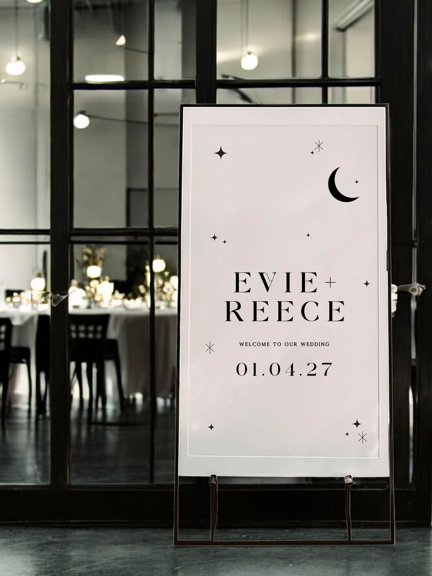 Evie | Starry Night Welcome Sign - Ivy and Gold Wedding Stationery