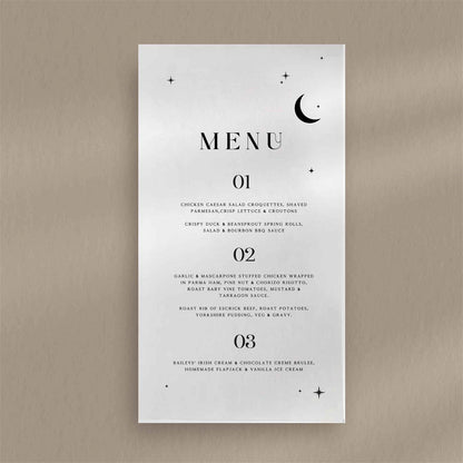 Evie Menu  Ivy and Gold Wedding Stationery   