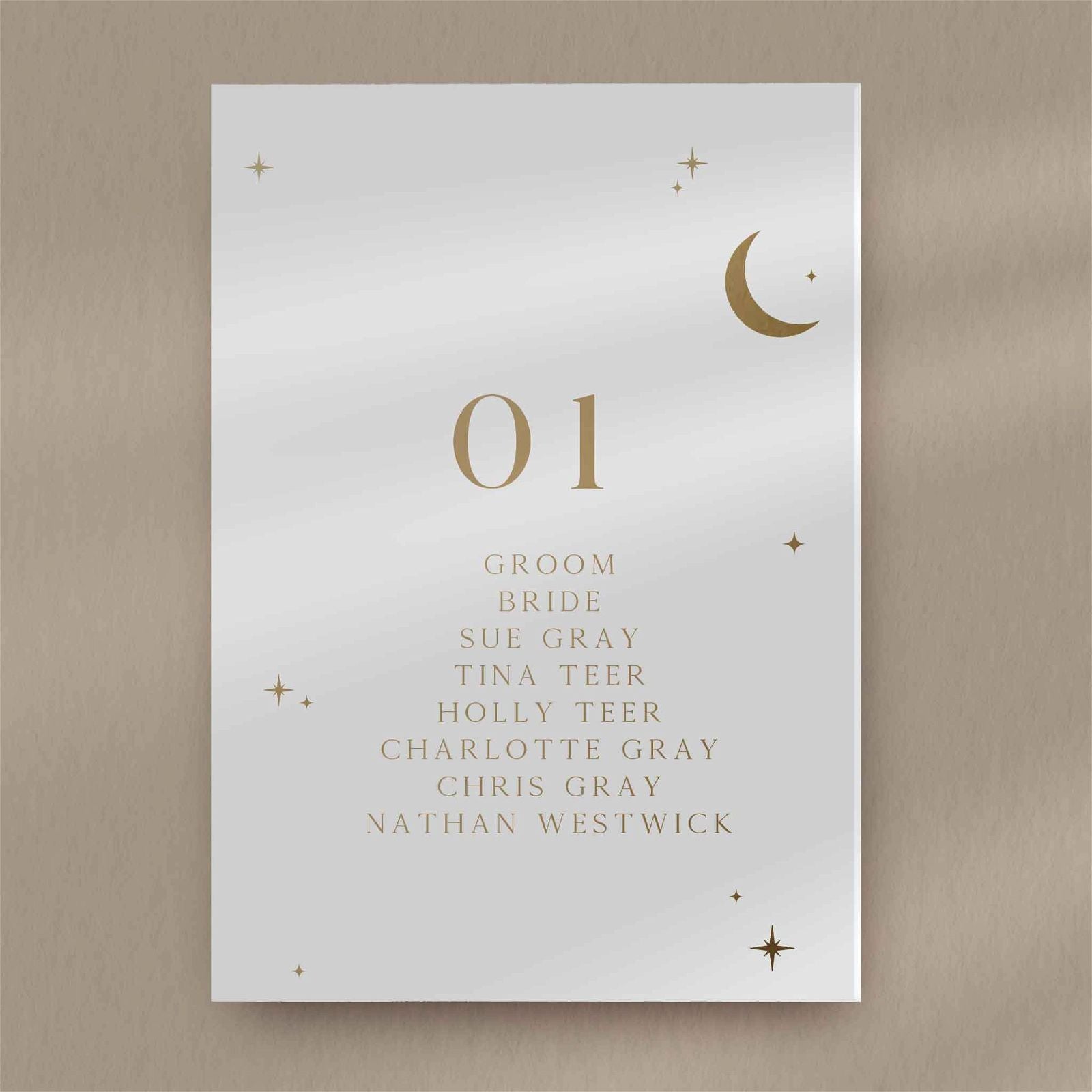 Evie Seating Plan Card  Ivy and Gold Wedding Stationery   