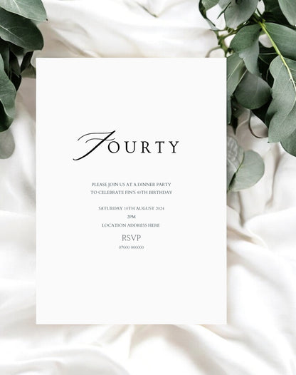 Fin Elegant Birthday Invitation - Ivy and Gold Wedding Stationery