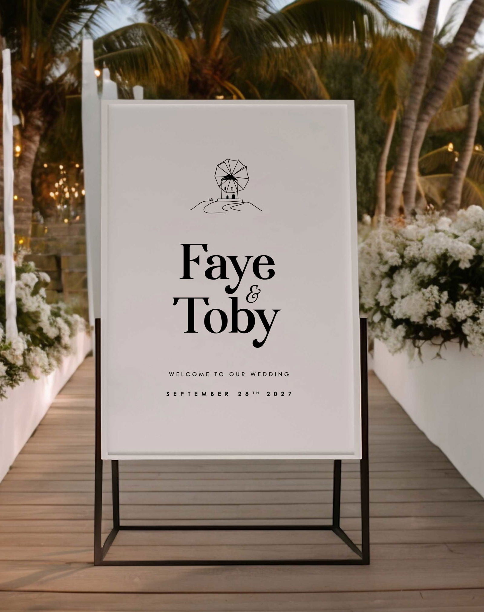 Faye | Destination Welcome Sign - Ivy and Gold Wedding Stationery -  