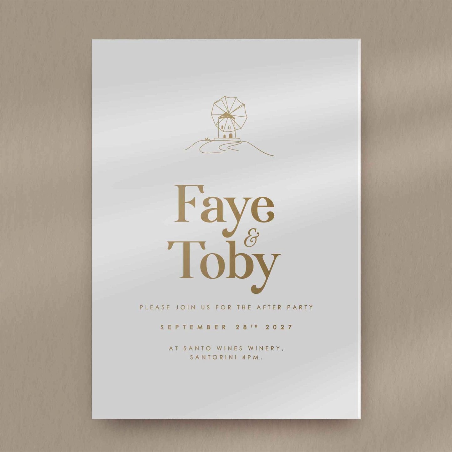 Faye Evening Invitation  Ivy and Gold Wedding Stationery   