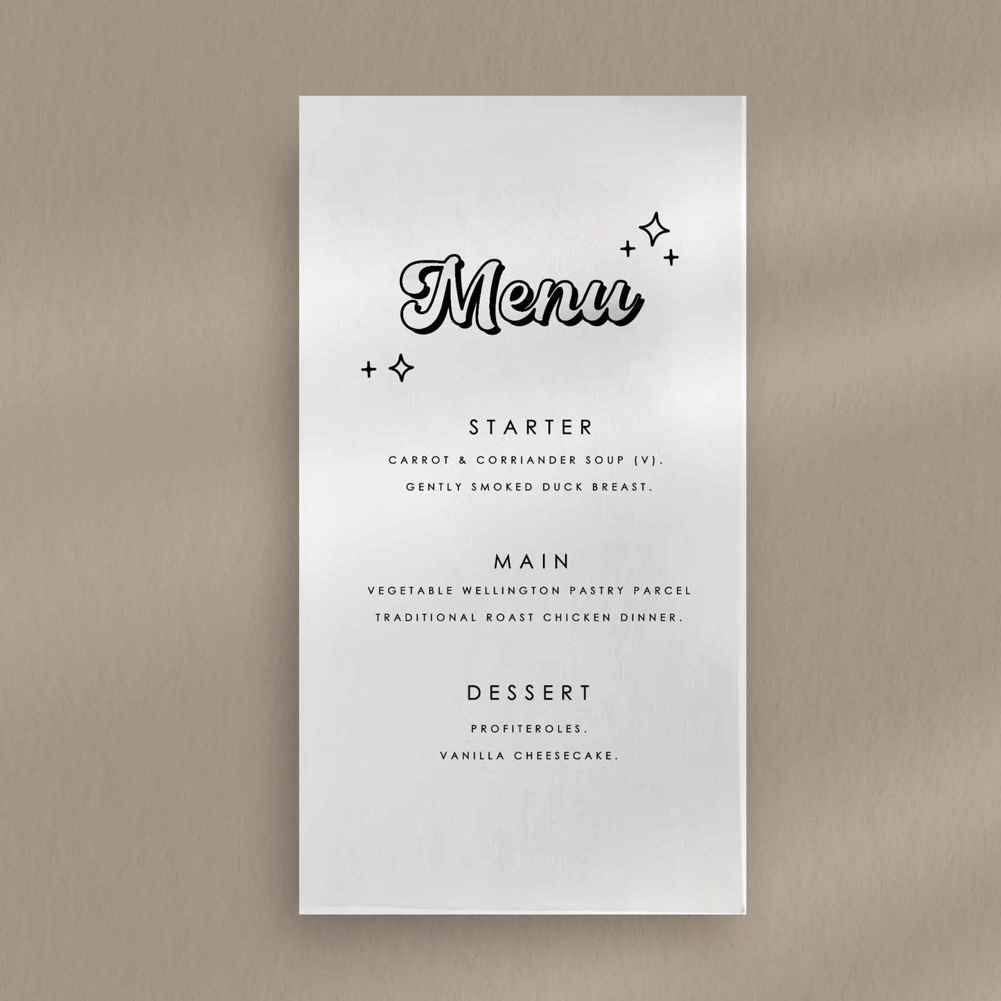 Frankie Menu  Ivy and Gold Wedding Stationery   