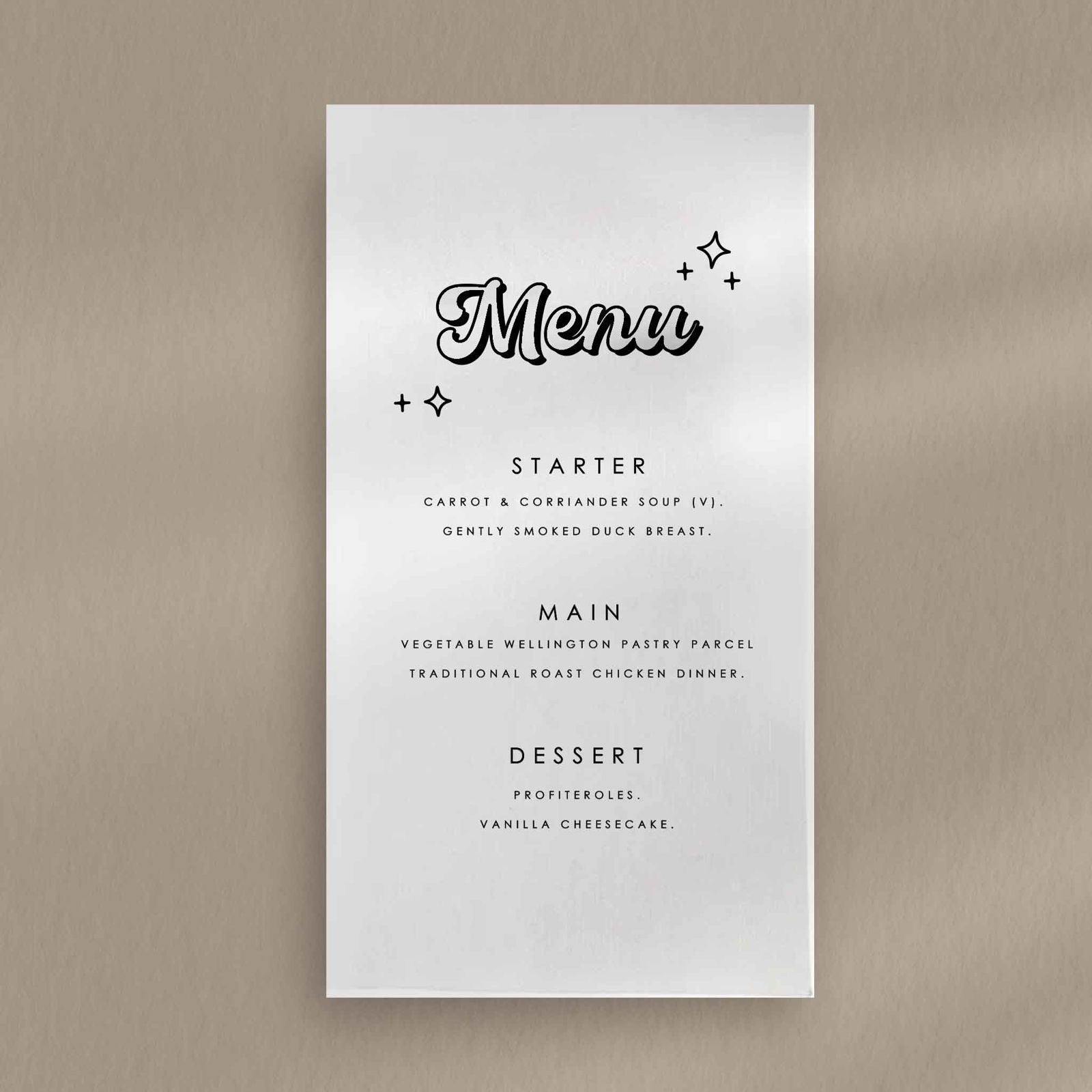 Frankie Menu  Ivy and Gold Wedding Stationery   