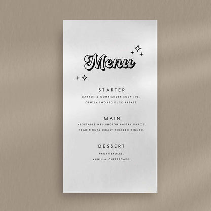 Frankie Menu  Ivy and Gold Wedding Stationery   