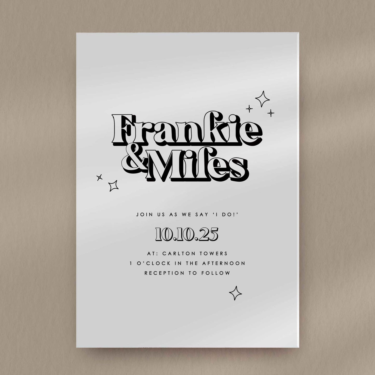 Frankie | Retro Wedding Invitations - Ivy and Gold Wedding Stationery -  