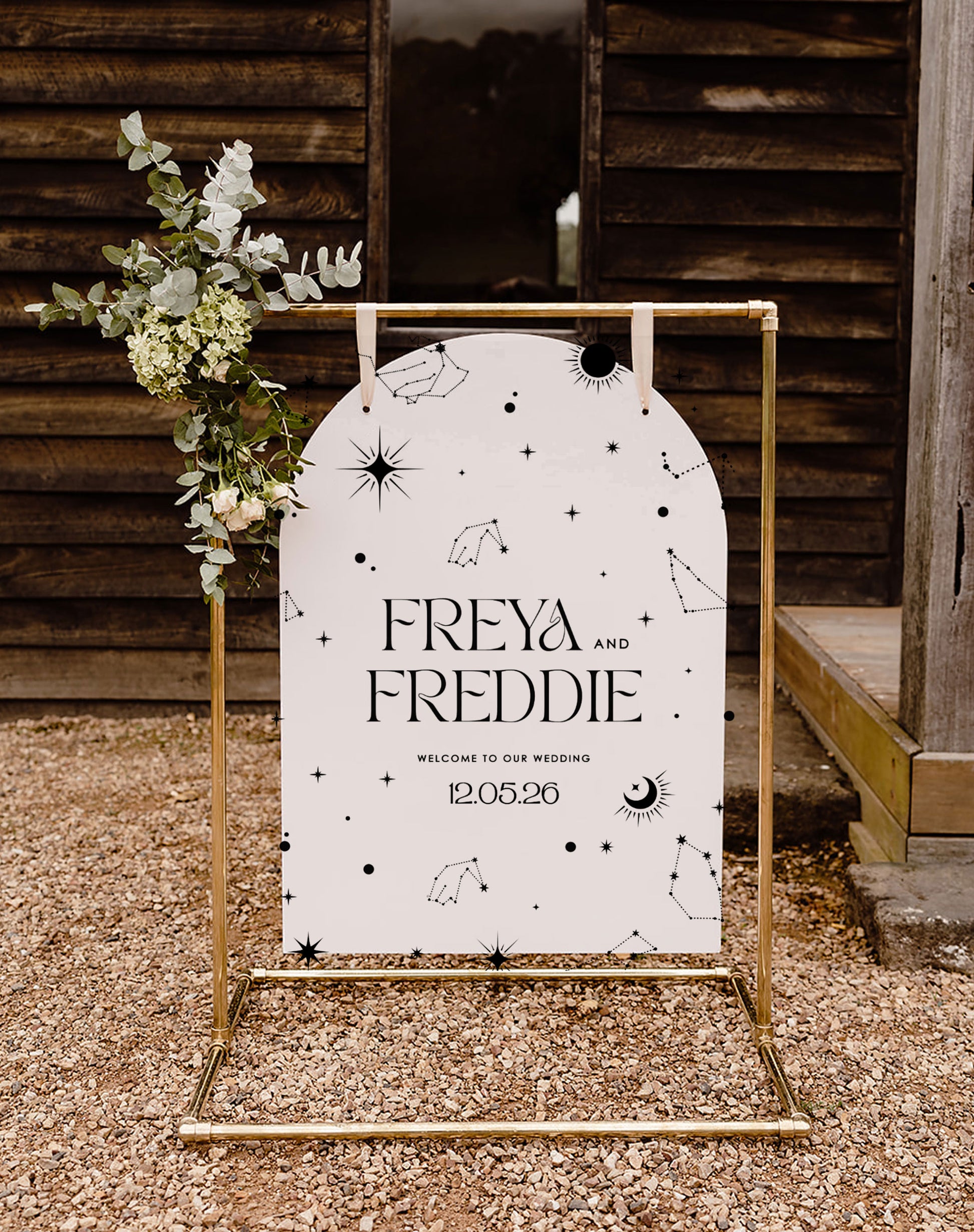 Freya | Constellation Welcome Sign - Ivy and Gold Wedding Stationery