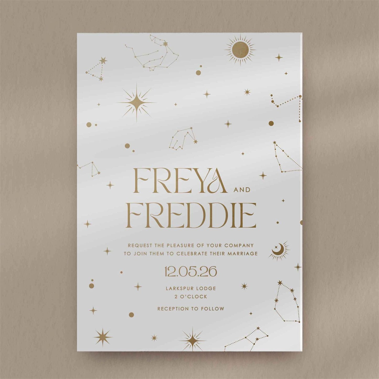 Freya | Constellation Wedding Invitation  Ivy and Gold Wedding Stationery   