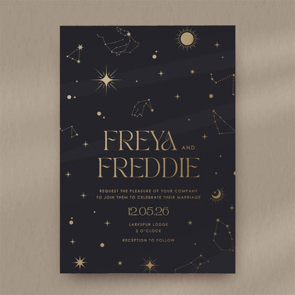 Freya | Constellation Wedding Invitation  Ivy and Gold Wedding Stationery   