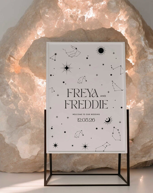 Freya | Constellation Welcome Sign - Ivy and Gold Wedding Stationery -  
