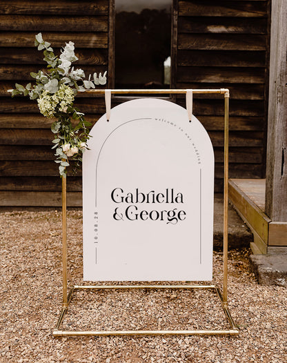 Gabriella | Arch Welcome Sign - Ivy and Gold Wedding Stationery