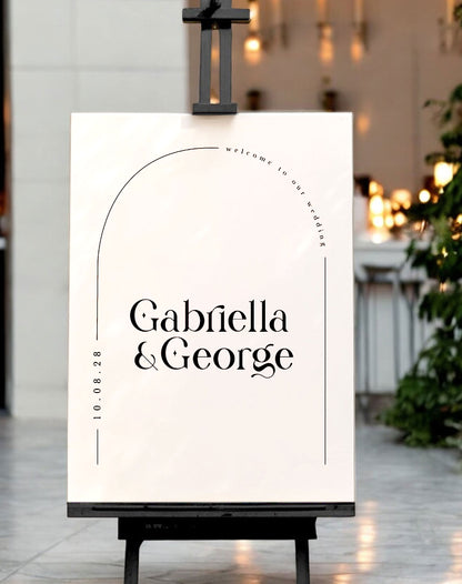 Gabriella | Arch Welcome Sign - Ivy and Gold Wedding Stationery