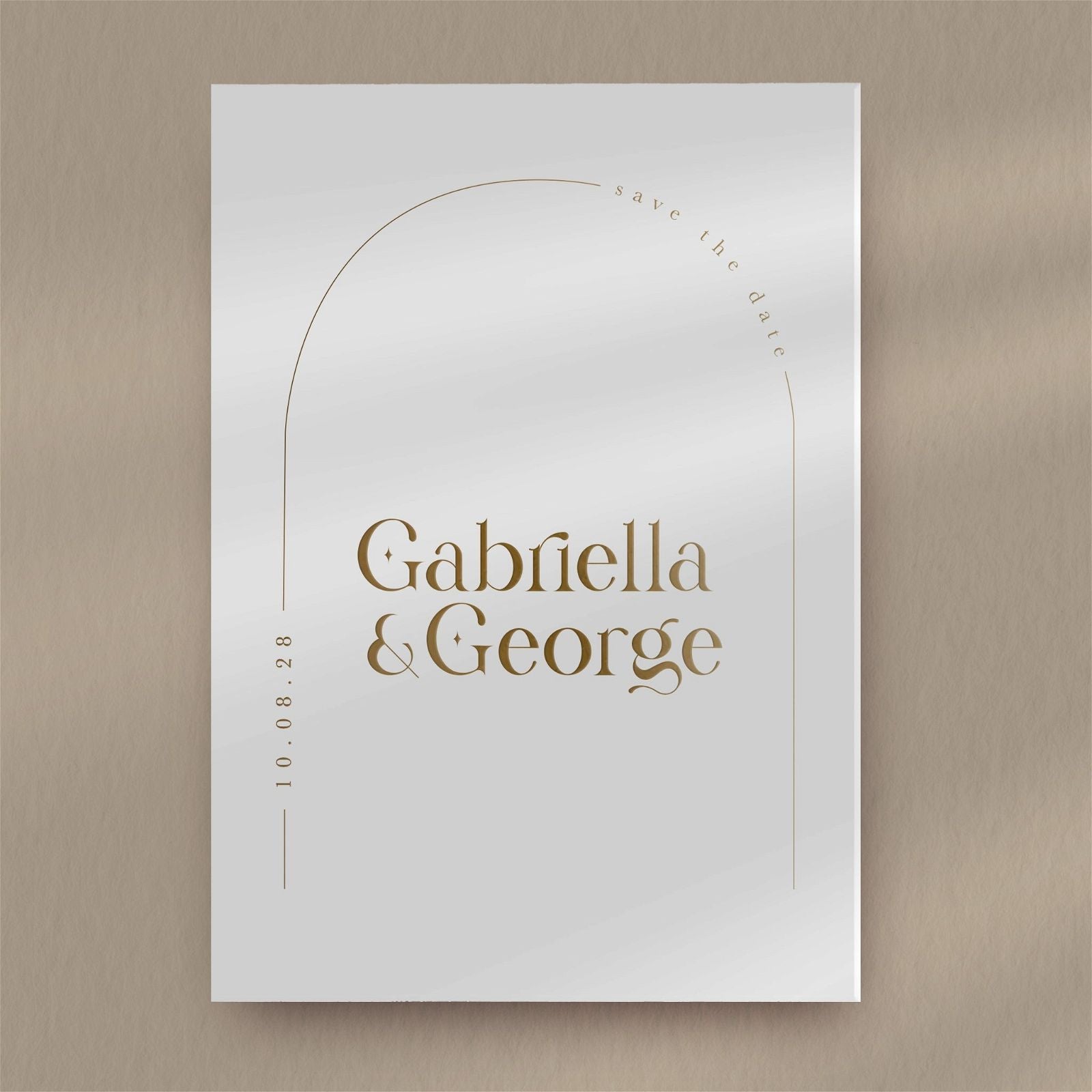 Gabriella | Arch Save The Date  Ivy and Gold Wedding Stationery   