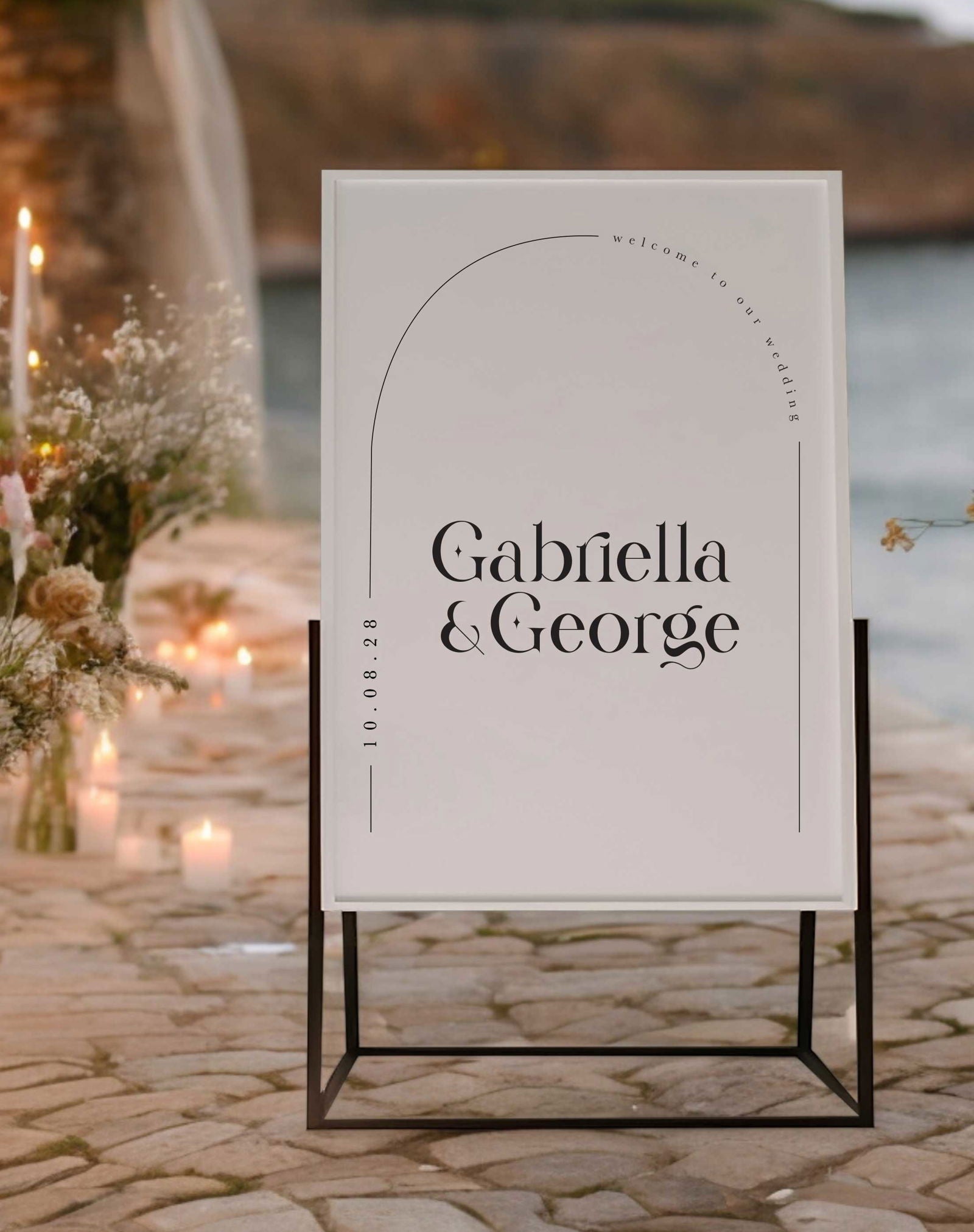 Gabriella | Arch Welcome Sign - Ivy and Gold Wedding Stationery -  