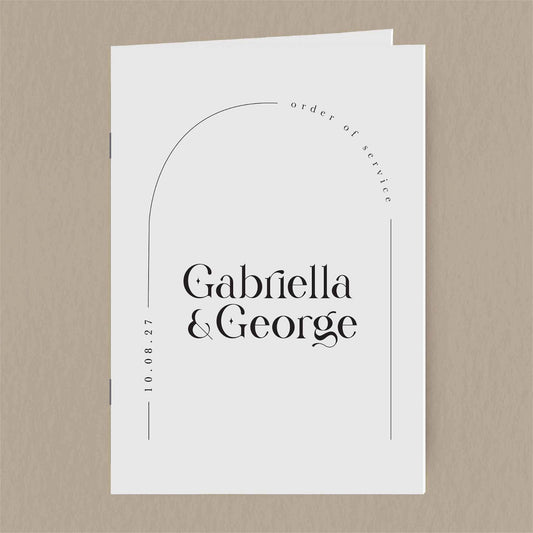 Gabriella Order Of Service  Ivy and Gold Wedding Stationery   