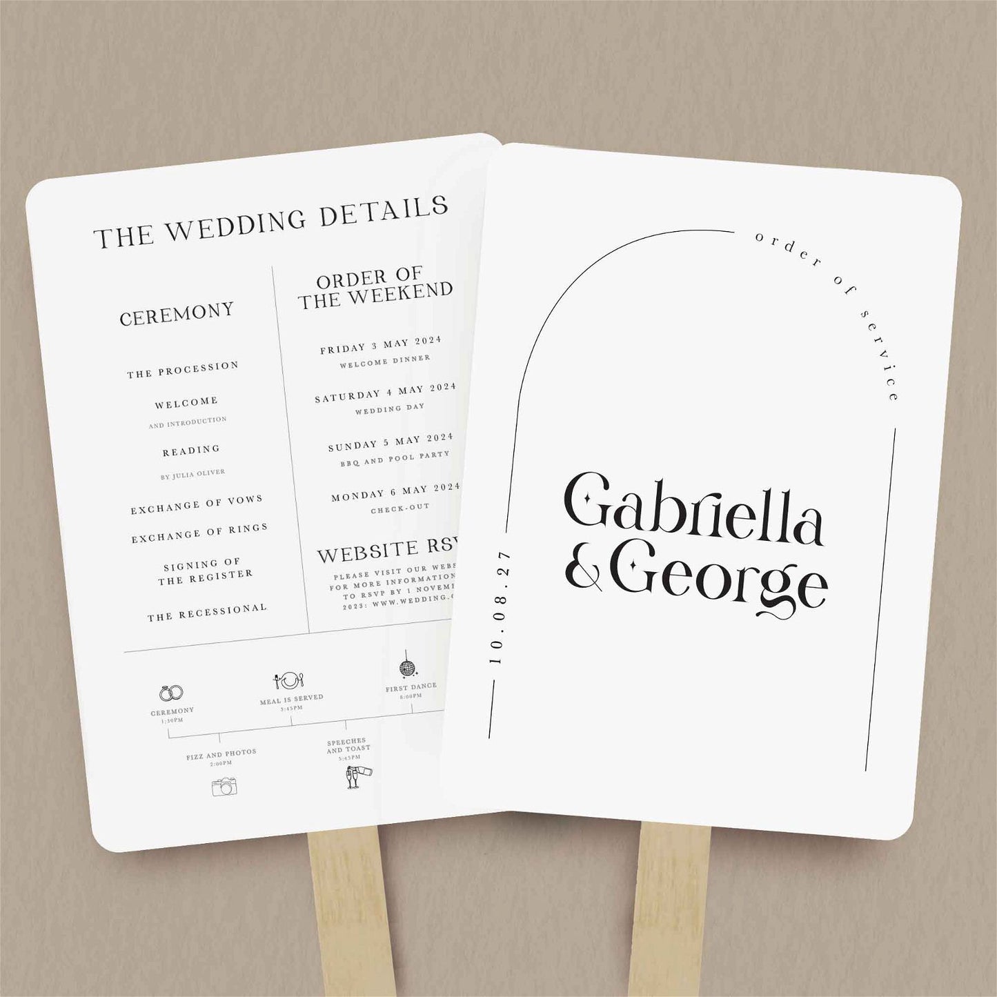 Gabriella Order Of Service  Ivy and Gold Wedding Stationery   