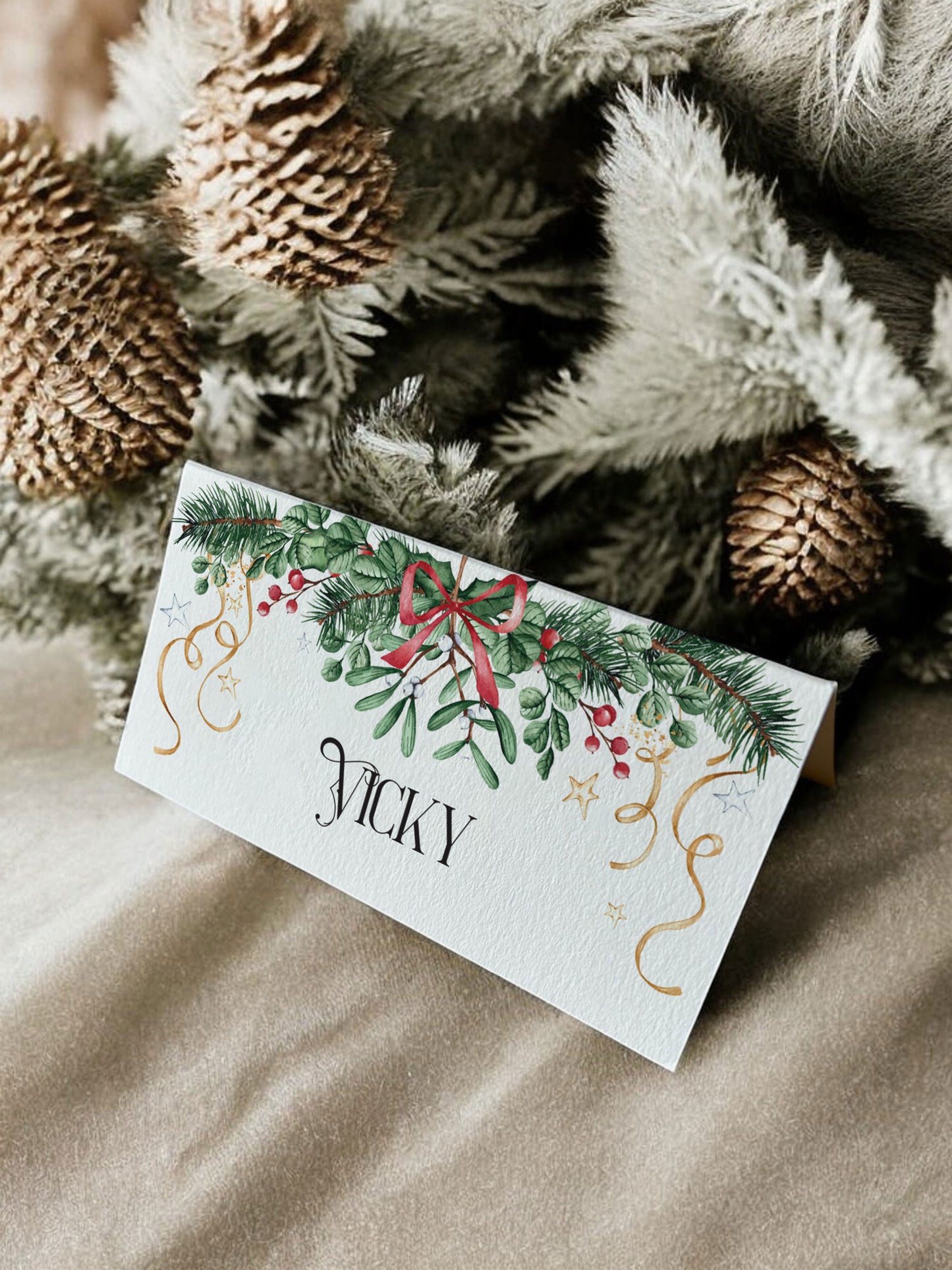 Garland Place Card Digital Template