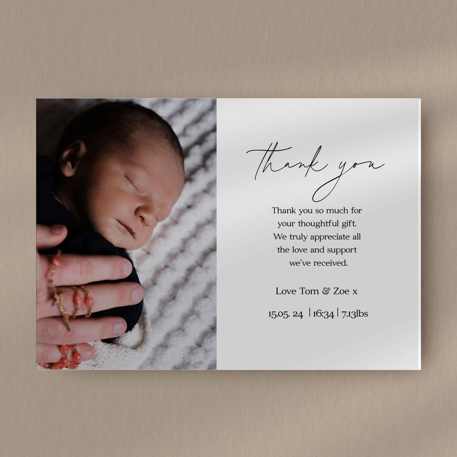 George Announcement Postcard  Ivy and Gold Wedding Stationery   