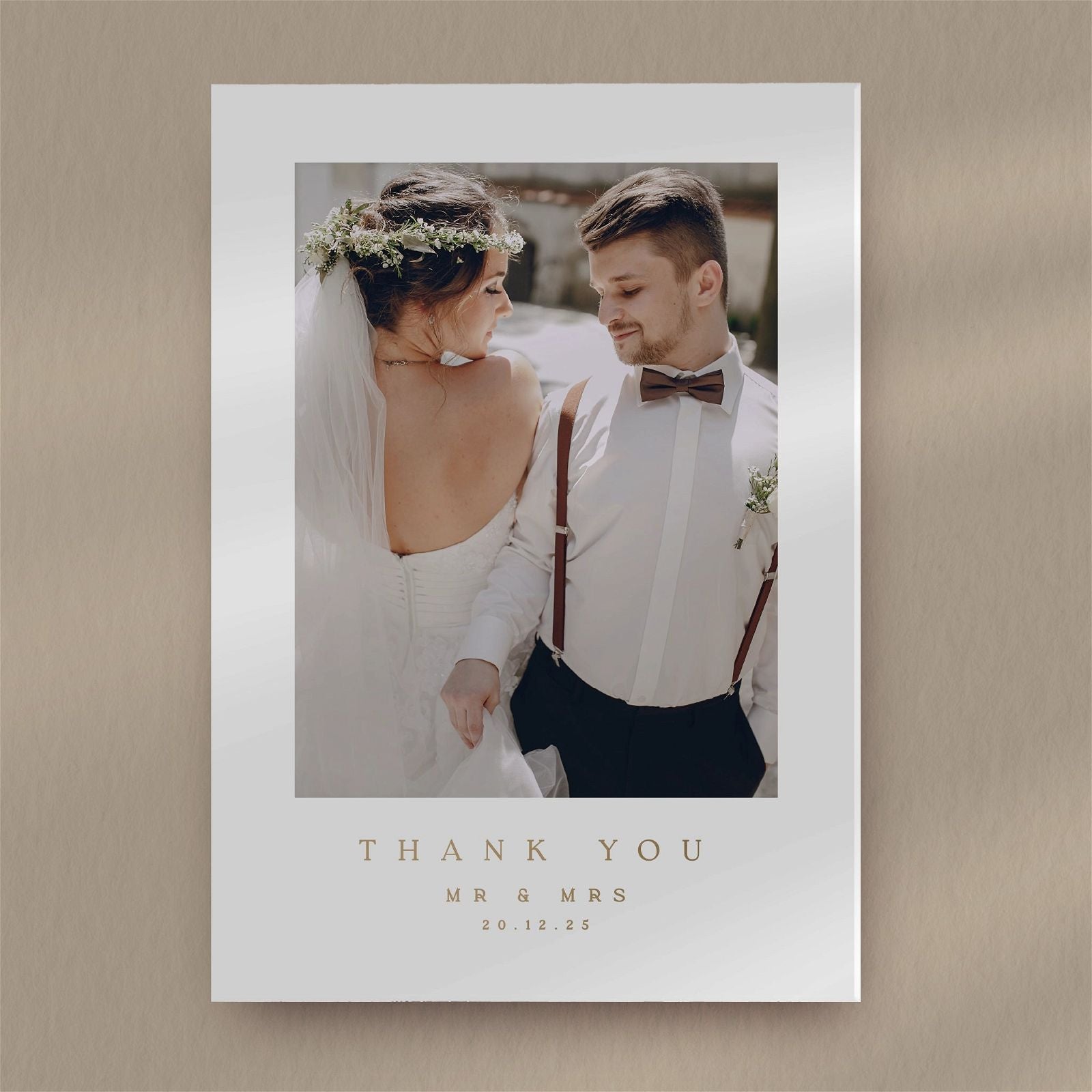 Gigi | Thank You Card With Photo  Ivy and Gold Wedding Stationery   