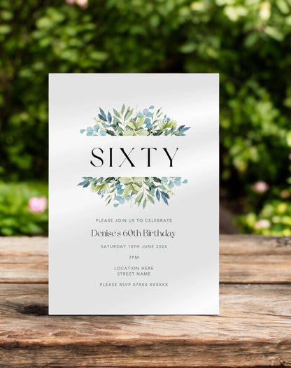 Denise Foliage Birthday Invitation - Ivy and Gold Wedding Stationery