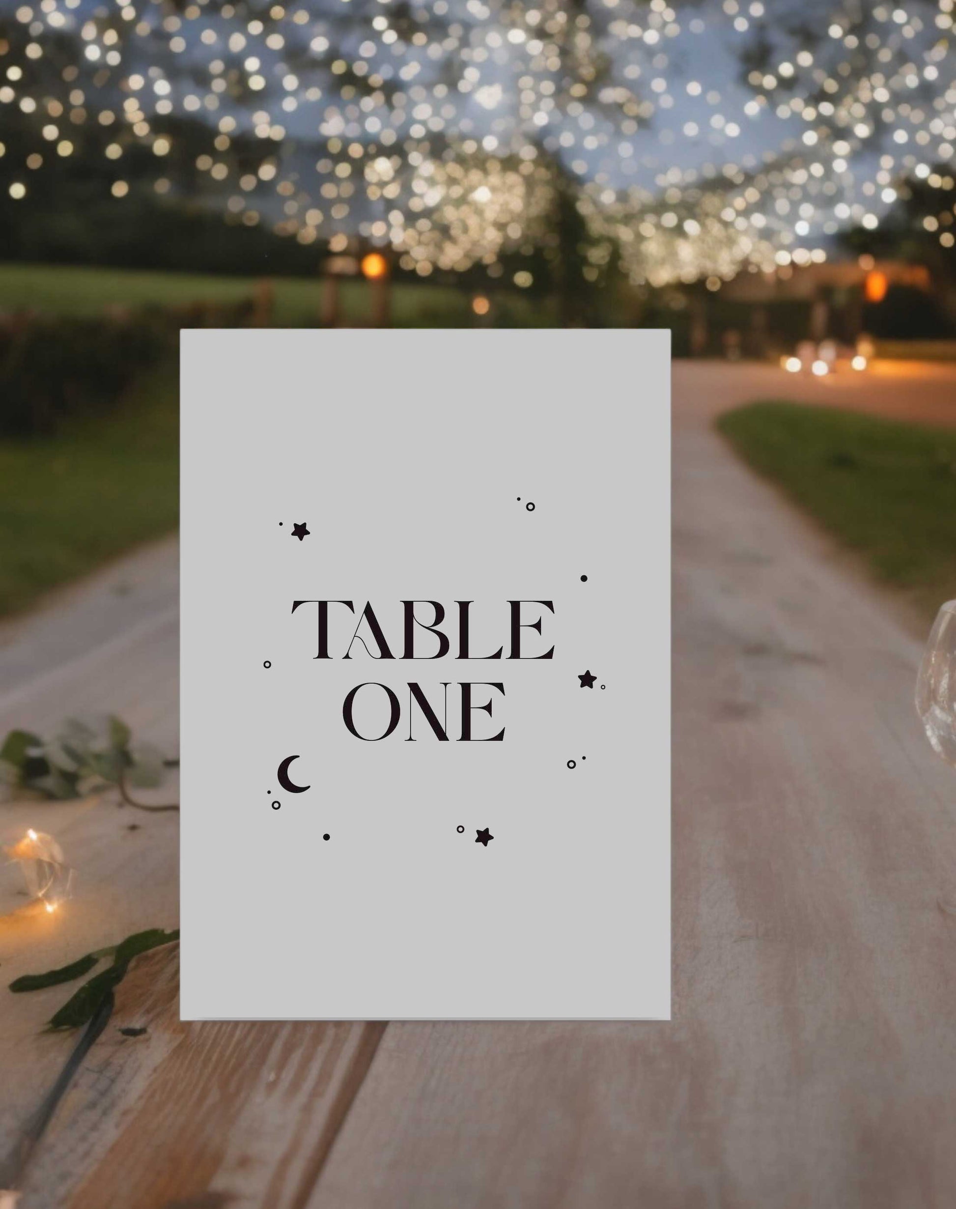 Hallee | Celestial Table Number - Ivy and Gold Wedding Stationery