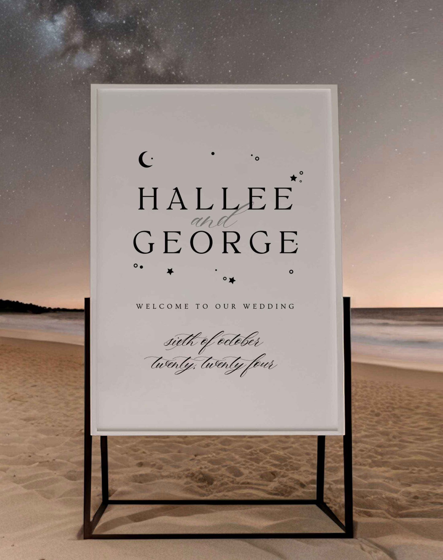 Hallee | Celestial Welcome Sign - Ivy and Gold Wedding Stationery