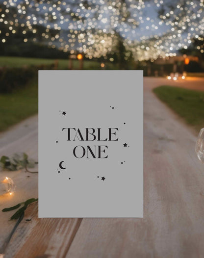 Hallee | Celestial Table Number - Ivy and Gold Wedding Stationery -  