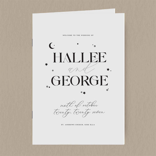 Hallee Order Of Service  Ivy and Gold Wedding Stationery   