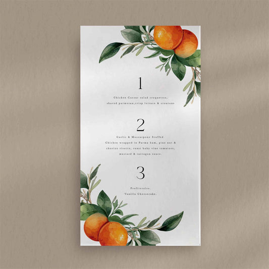 Hannah Menu  Ivy and Gold Wedding Stationery   