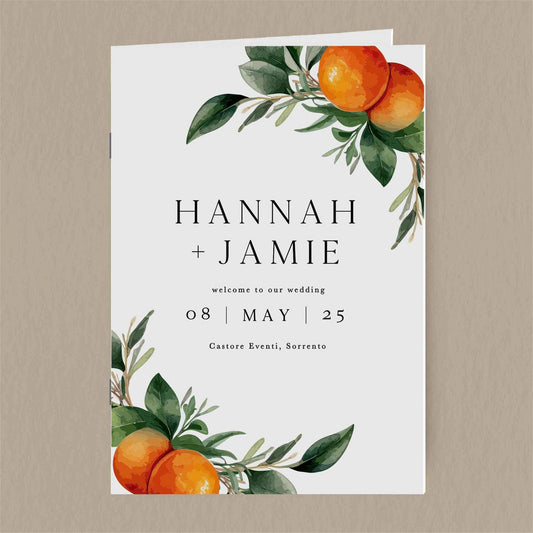 Hannah Order Of Service  Ivy and Gold Wedding Stationery   