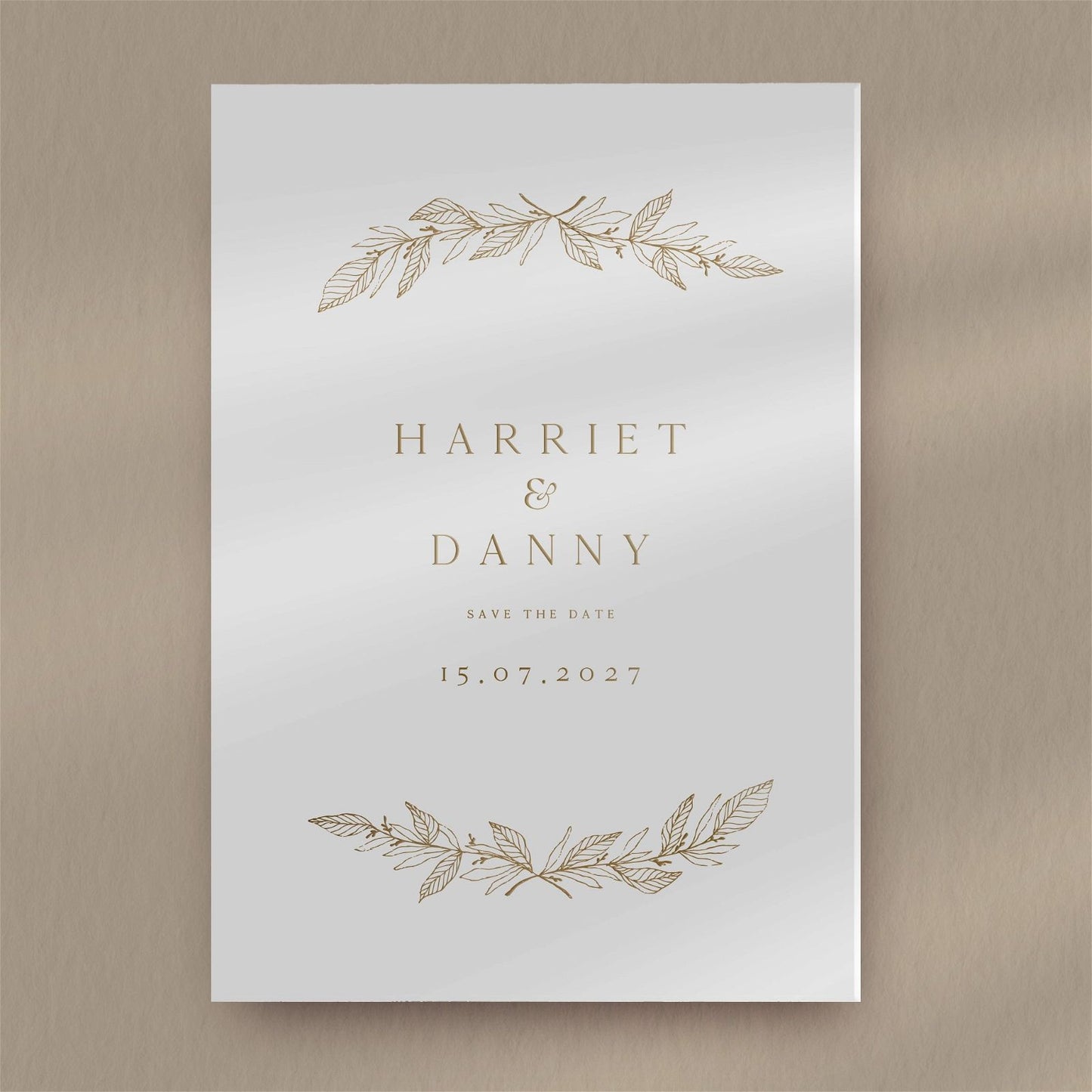 Harriet | Botanical Save The Date  Ivy and Gold Wedding Stationery   