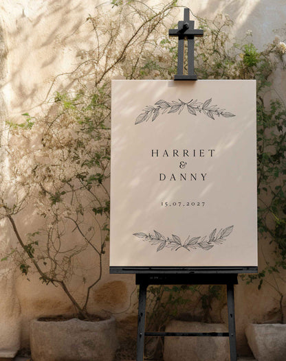 Harriet | Rustic Welcome Sign - Ivy and Gold Wedding Stationery -  