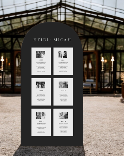 Heidi | Photo Timeline Seating Plan Card - Ivy and Gold Wedding Stationery -  