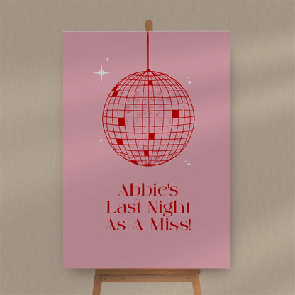 Hen Party Disco Ball Sign  Ivy and Gold Wedding Stationery   
