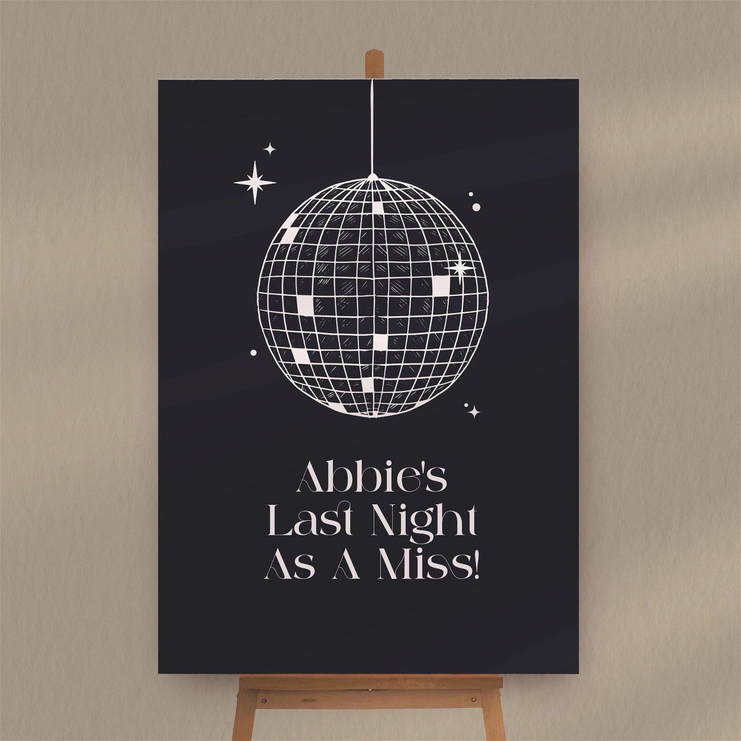 Hen Party Disco Ball Sign  Ivy and Gold Wedding Stationery   