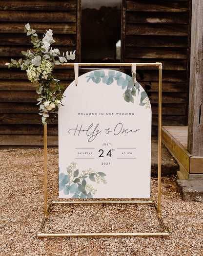 Holly | Eucalyptus Welcome Sign - Ivy and Gold Wedding Stationery