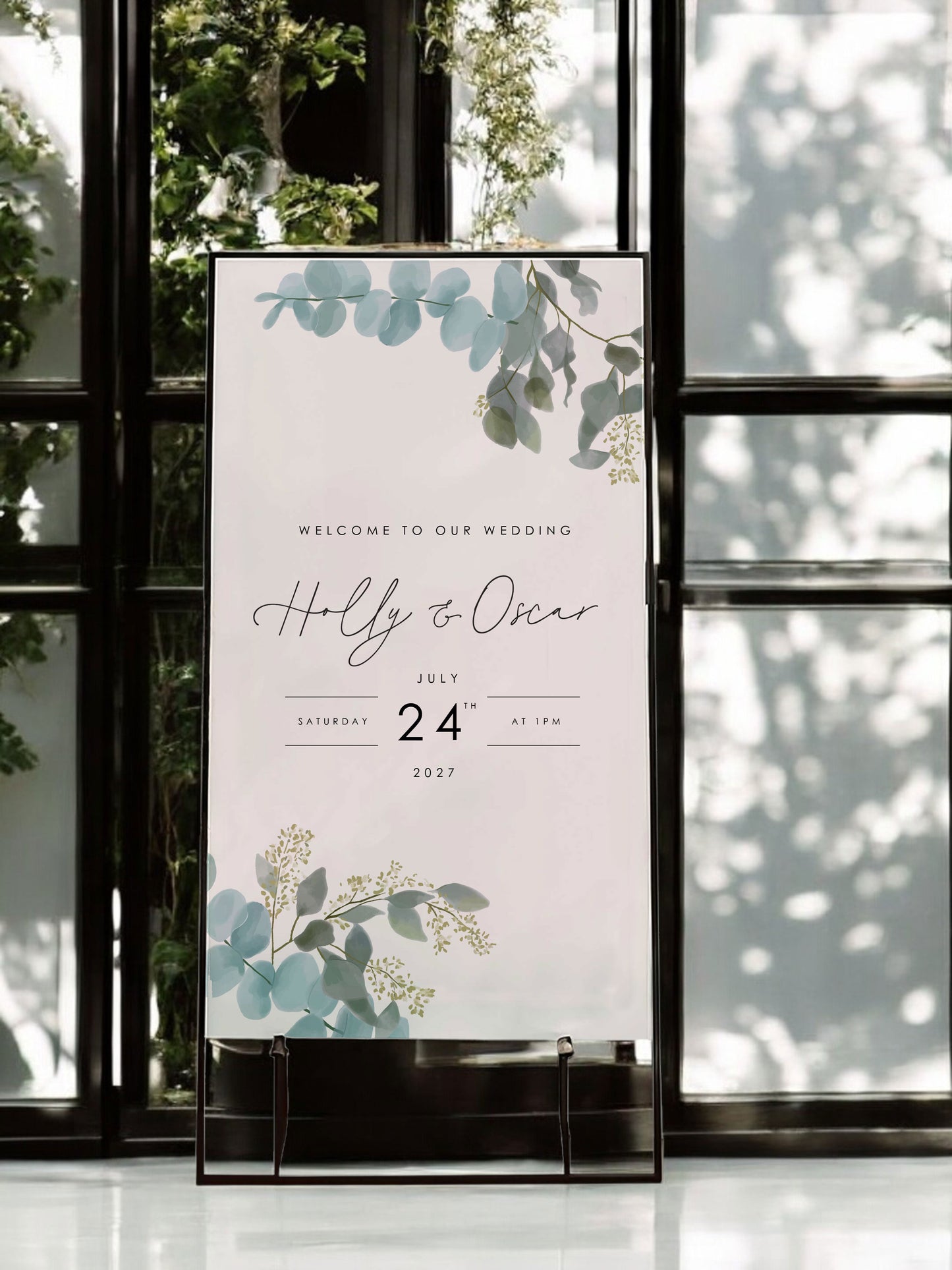 Holly | Eucalyptus Welcome Sign - Ivy and Gold Wedding Stationery