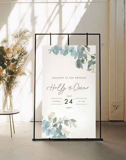 Holly | Eucalyptus Welcome Sign - Ivy and Gold Wedding Stationery