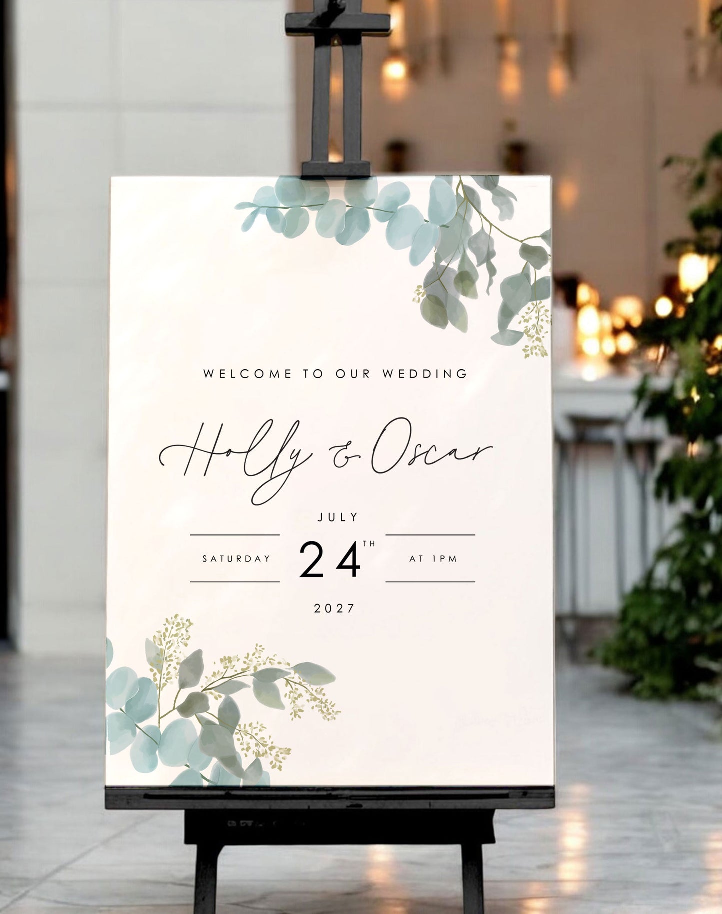 Holly | Eucalyptus Welcome Sign - Ivy and Gold Wedding Stationery