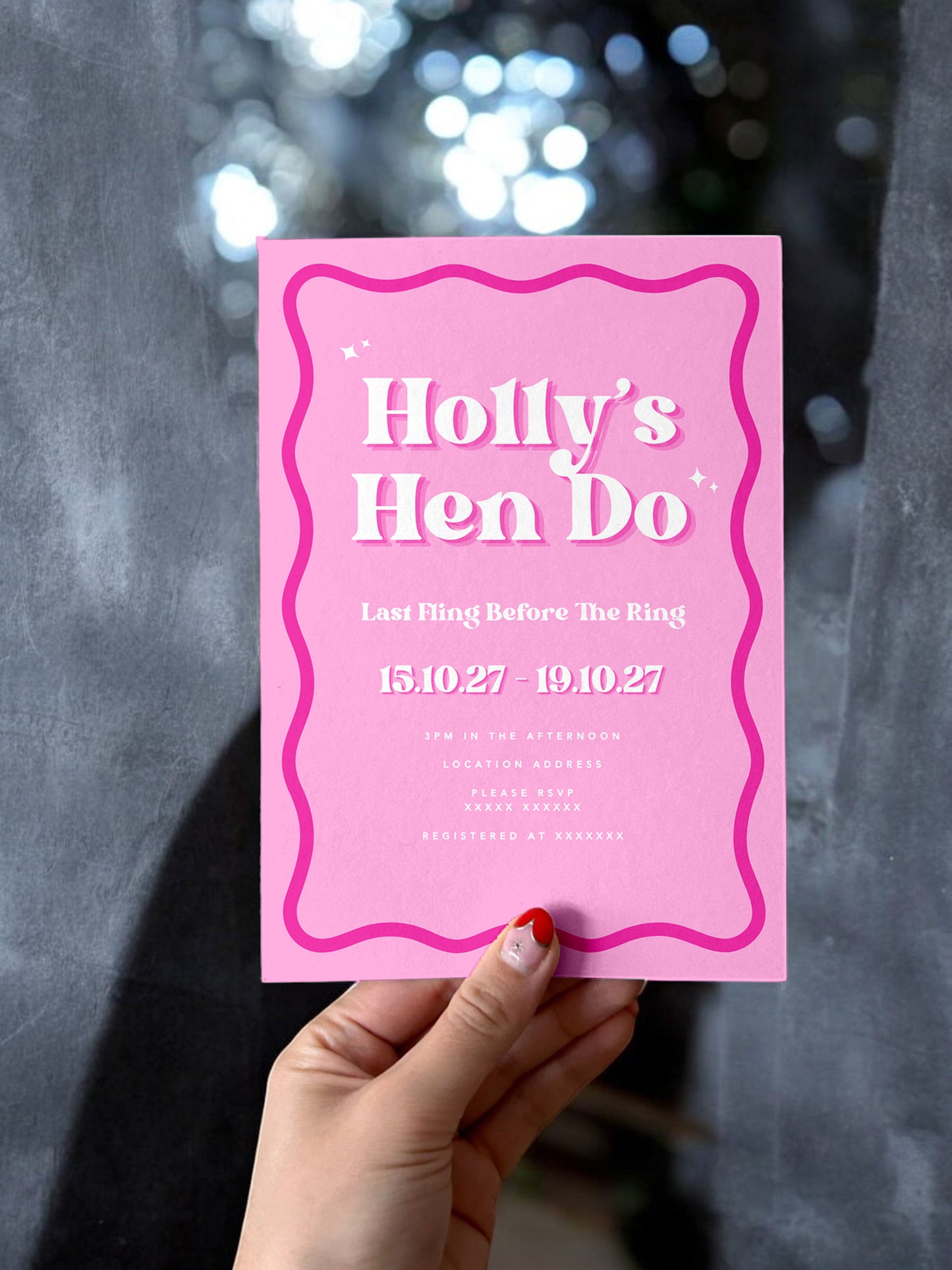 Holly Pink Hen Itinerary & Invitation